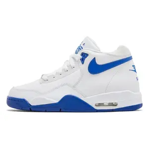 Nike Flight Legacy Comfortable and versatile mid-top retro basketball shoes for men White and blue BQ4212-103