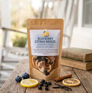 Blueberry-Flavored Potpourri Home Fragrance Aroma Freshener - Dried Blueberries, Lemon, Bean, Cinnamon Stick Blend, Simmer Potpourri for Cozy Summer Home Vibes, Ideal Gift