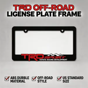 2 Pack TRD Style Matte Black License Plate Frames |   Heavy-Duty Bolt-On, Aggressive Truck Accessories & Exterior Mods for Full-Size Pickups