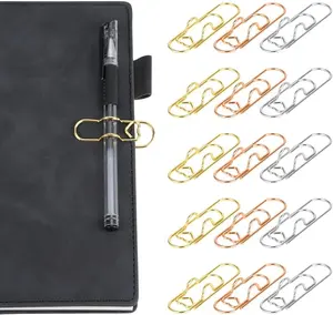 Heart Pen Clip Metal Pencil Clips 6 Pcs Rose Gold Silver Carbon Steel Paperclip Portable Large Size Holder for Notebook Book Journal Office School Accessories Style Durable Vibrant Colors