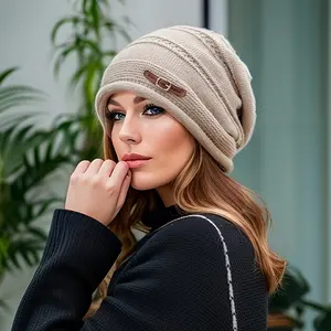 Cozy Beanie Hat - Thick Winter Skull Cap with Elastic Opening, Warm Beanie for Women & Men, Cold Weather, Christmas Party, Everyday - Beanie, Holiday Headwear, Stylish Headwear, Soft Texture, Unisex Headwear, Fashion Lovers