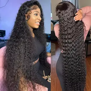 Bling Hair Long Deep Wave Wig 13x6 13x4 Lace Front Human Hair Wig 180Density Deep Wave 13x6 HD Transparent Lace Frontal Wig Human Hair For Women
