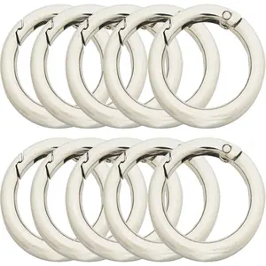3/2.5/2/1.5 inch Large Round Carabiners Clips (Inside Diameter) Metal Spring Gate O Ring Snap Hooks DIY Charms Accessory