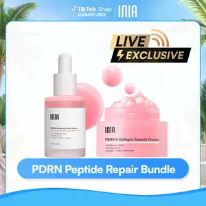 【LIVE EXCLUSIVE】INIA PDRN + Peptide Repair Bundle – Cream & Serum Duo for Deep Repair & Radiant, Firmly Hydrated Skin with Salmon DNA, Peptides & Niacinamide, Safe for Sensitive Skin