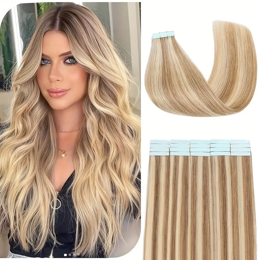 Jessie's Wig P12/613 20pcs Tape In Hair Extension 16-26Inch Human Hair Seamless Invisible For Thin Hair Woman  #SummerWins #DealsForYouDays