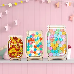 Magnetic Smiley Star Shaped Reward Jar for Kids & Teachers DIY Name Wooden Chart Included Perfect for Potty Training & Classroom Behavior Tracking Educational Learning Tools Kids Stuff Graduation Gift for Kids and Teachers