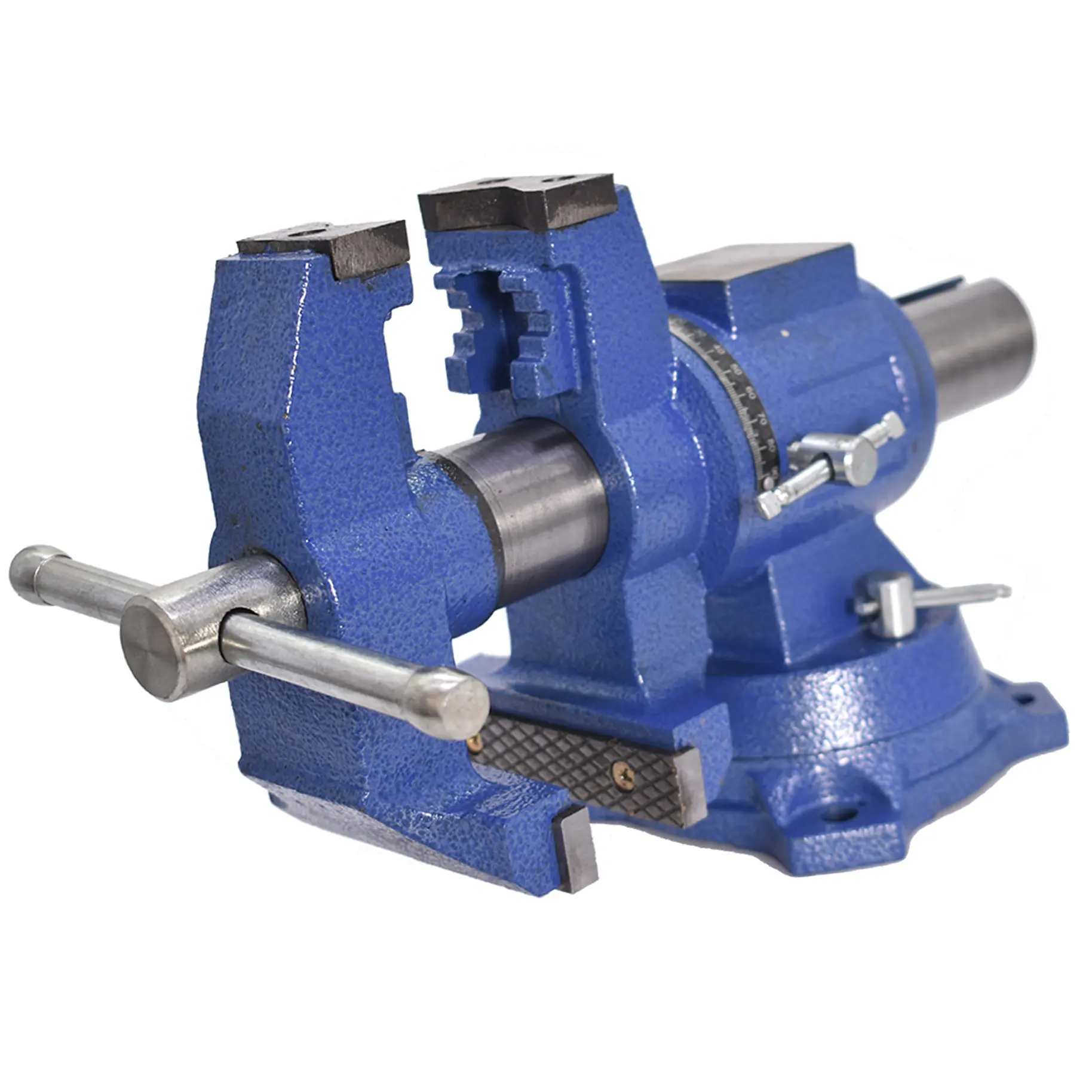 4" Heavy Duty Cast Iron Bench Vise with 360-Degree Rotating Swivel, Adjustable Clamping, Clamp Base - Multi-Purpose Industrial Workshop Tool