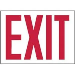 AccuformNMC Glow-in-the-Dark Rigid Plastic Exit Sign, 10in Wide, 7in High, Model MSCGL12R