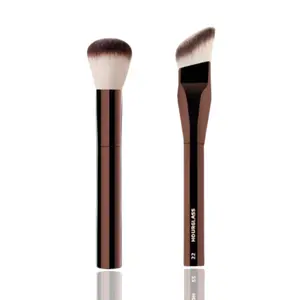 2-Piece Hourglass Makeup Brush Set, Synthetic Bristles, Sensitive Skin-Safe, Blending Easy, Ideal for Liquid Foundation and Natural Powder Blush for a Flawless Finish, Two Piece Sets