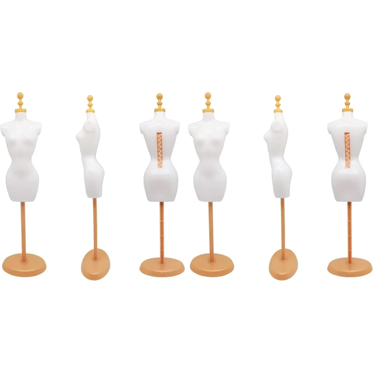 Doll Dress Form Mannequin Dress Form Torso Stand with Base Stand for Apparel Design and Costume Jewelry Display(White Gold,4pcs) (Pack of 2)