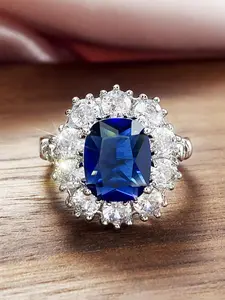 Elegant Artificial Zircon Decorated Ring, Fashion Accessories for Women for Party, Daily Clothing Decor, Trendy All-match & Exquisite Jewelry for Birthday Gift, Artificial Zircon Rings, Elegant Everyday Ring