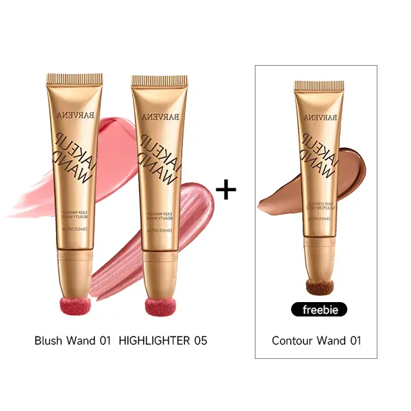 3-in-1 Cream Makeup Stick Set – Blush, Highlighter & Contour, Blendable, Long-Lasting Natural Glow Finish