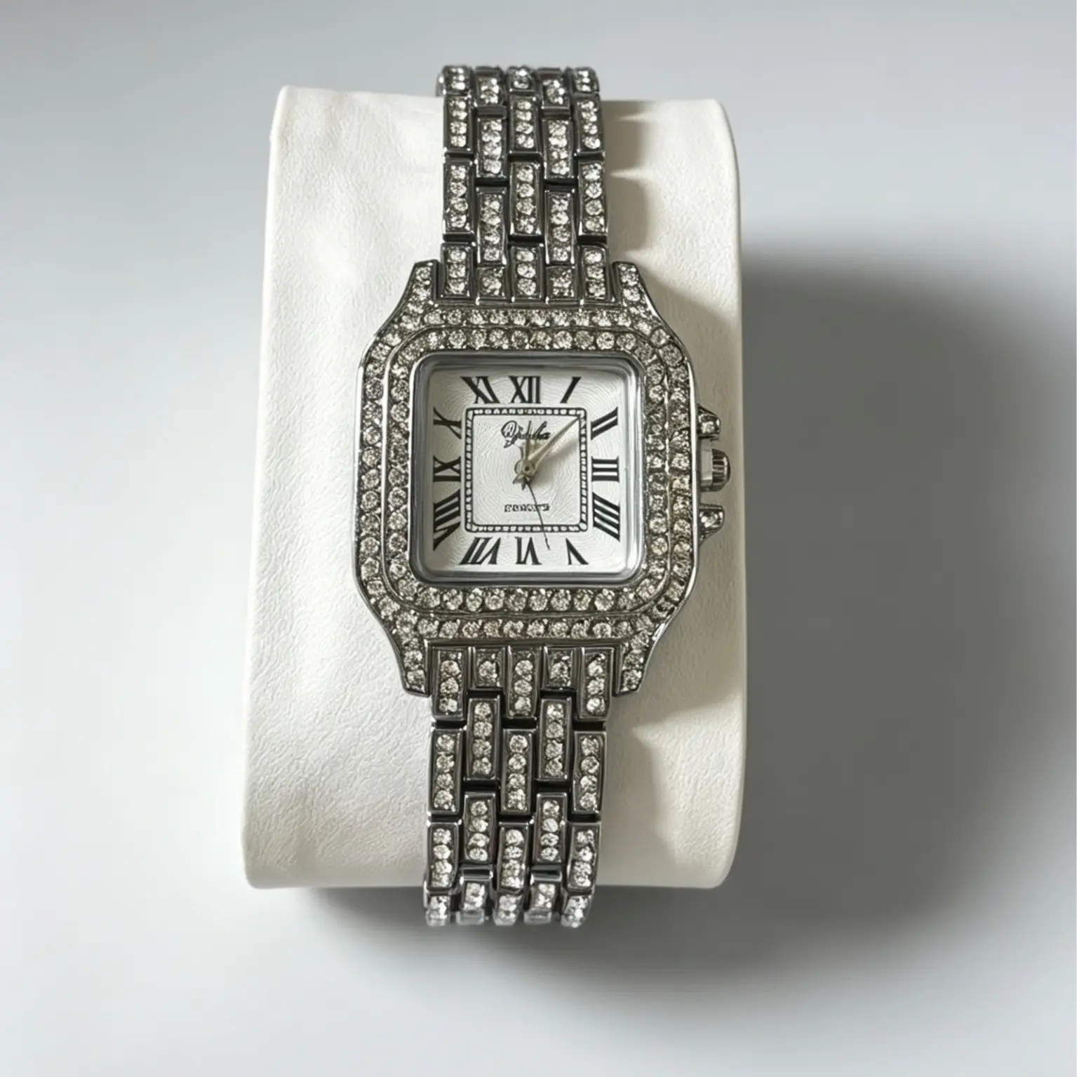 Women Luxury Crystal Watch Bracelet 2PcsSet Bling Rhinestone Quartz Wristwatch GiftFor Her