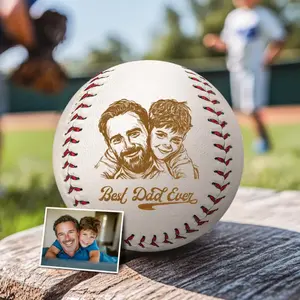 Personalized Laser Engraved Photo Baseball – Custom Picture Keepsake, Unique Father's Day Gift for Dad