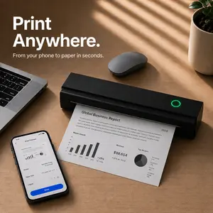 Portable Inkless Mobile Thermal Printer - US Letter/A4 (8.5"x11") Bluetooth Printer for Documents, PDFs, Home Office & Small Business, Compatible with iOS, Android & Laptop, Inkless Portable Printer - Impresora portatil