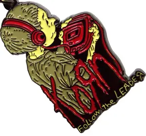 Korn Official 'Follow The Leader' Keychain - US Licensed Collectible Zinc Alloy Metal Key Ring with Split Ring Attachment & Soft Enamel Finish