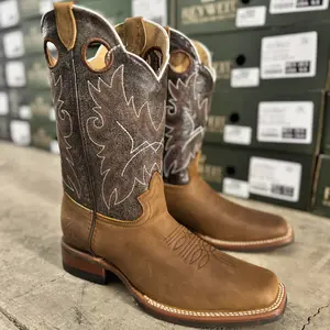 250-H Tan Crack Mens Reywelt Western Style Boots Square Toe Made In Mexico