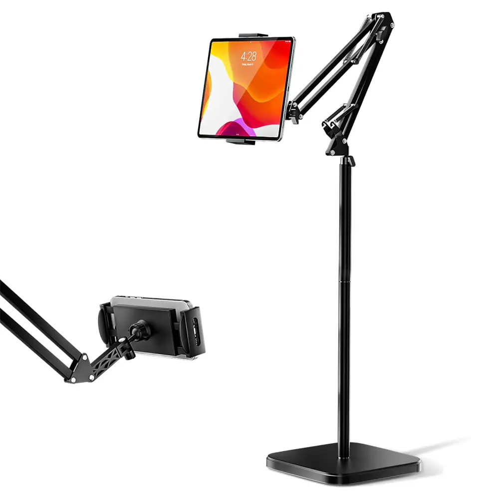 UBeesize Tablet Stand Holder for Bed & Floor, 9.7LB Heavy Duty Adjustable iPad Stand, 360° Swivel, Stretchable Arm, Compatible with iPad Pro Air Mini 12.9/9.7, Kindle, Cell Phones (4.9''-13'')