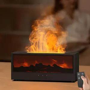 Fireplace Diffusers for Essential Oils, Fireplace Humidifier with Remote,150ml Ultrasonic Cool Mist Humidifier, Aromatherapy Humidifier, with 7 Colors Light, Timer & Auto-Off for Bedroom Home Office