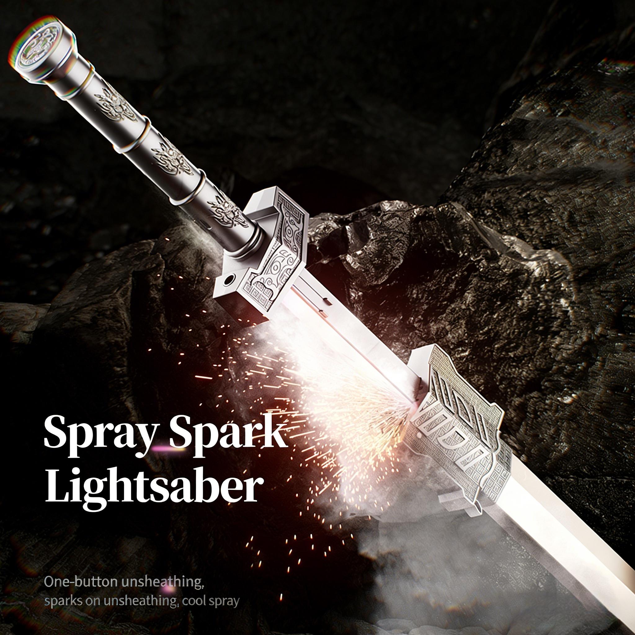 SparkBlade Samurai LED Lightsaber Toy Cyberpunk Katana - 34" Light-Up Propfor Cosplay, Raves & Festivals RGB Lights Durable CollectibleItem US In Stock, Perfect Easter Gift