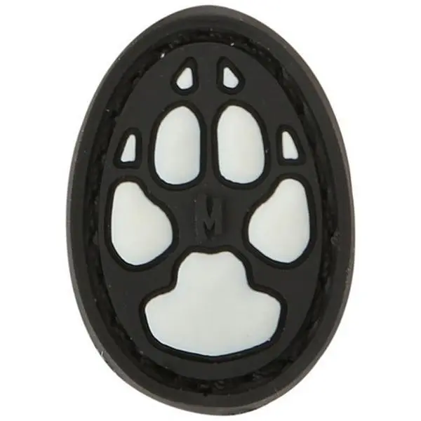 Maxpedition Dog Track 1 in. Embroidery Patch - Glow, PVC Rubber, Hook Back, Additional Loop Field Lined Sheet, Original Artwork, Personalizable Option, Personalize, Stitchable
