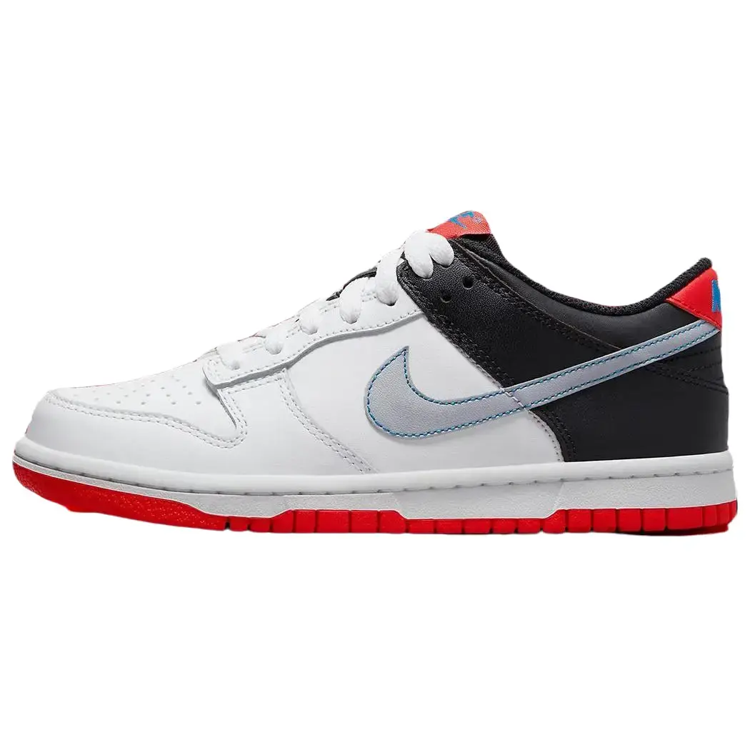 NIKE Women's Youth Dunk Low GS 'Spider-Man' Athletic Sneakers - Rubber, Leather, Red, Lightweight, Supportive Fit, Traction Outsole, Superhero-Inspired Style, Casual Sports Footwear