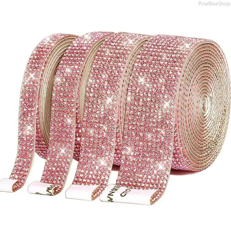 Self Adhesive Rhinestone Strip - DIY Crystal Tape with Cutting Compatibility, Premium Texture & Luster, for Bag Embellishment, Luggage & Bag DIY Accessories