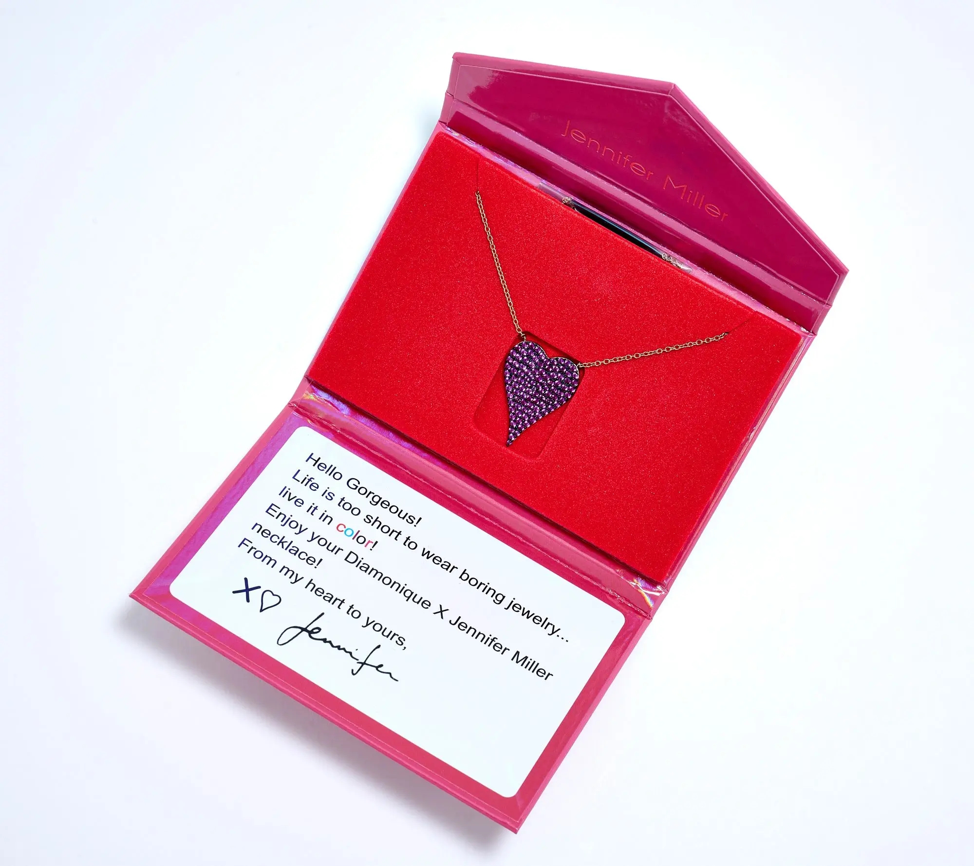 Diamonique x Jennifer Miller Signature Heart Necklace, Sterling Silver Diamonique x Jennifer Miller Signature Heart Necklace, Sterling Silver