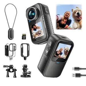 NUISK WiFi Action Camera with Dual Touch Screens Waterproof Up to 98ft 5X Zoom EIS Stabilization Compact Magnetic Mount ,Ideal Gift for Girls, Boys Teenagers, and Beginners, Birthday Christmas Gift Stick Bodycam Camera TikTokShopSpringGlowUp