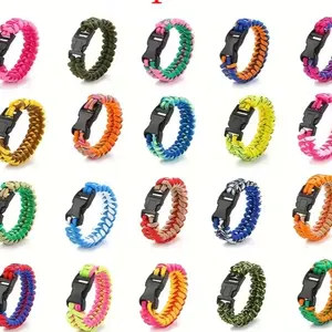Handmade Paracord Survival Bracelets – 20 Unique Color Variations (Durable & Adjustable)