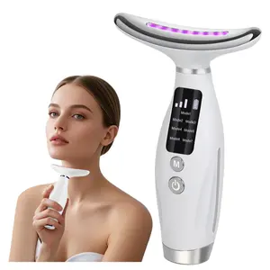 1 facial and neck massager, 7 adjustable modes, vibration, USB charging, firm and beautiful skin, young skin, suitable for family and friend gifts