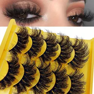 5 Pairs Faux Mink Lashes Dramatic Volume Thick Lashes Extension Fluffy Long Lasting Wispy Natural False Eyelashes For Stage Cosplay Party Makeup Use Diy Dramatic Lashes