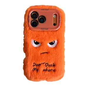 Plush Phone Case Cover Compatible with Apple iPhone 17 and 16/17 Pro Max, New Women's Winter Edition with Fun Emojis Protective Design, Protection, Air Stand Included, Accessories