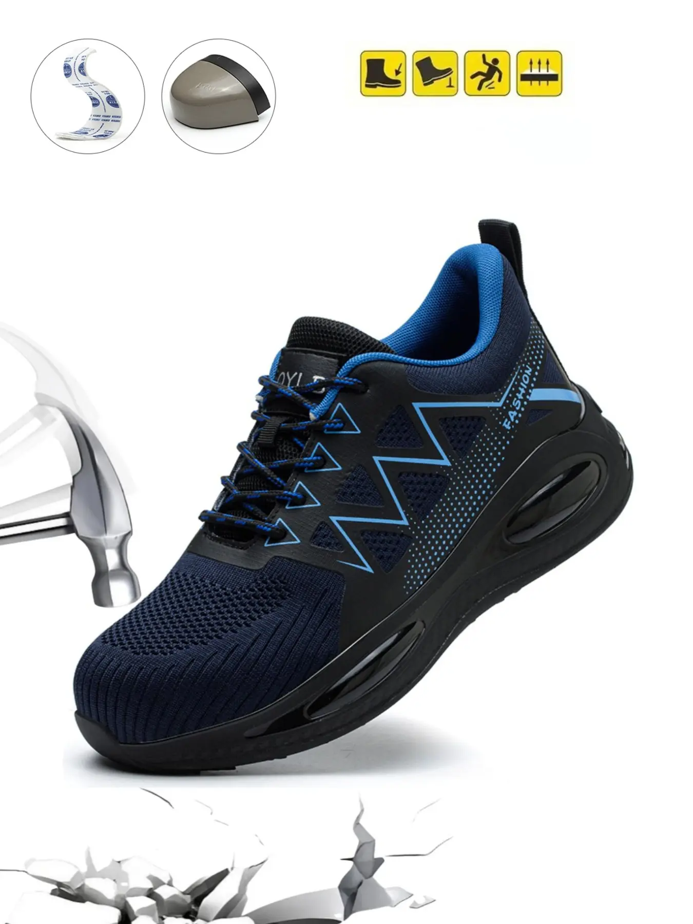 Professional Men's Safety Work Boots, Steel Toe Anti-Smash, Anti-Slip Sole, Puncture-Resistant, Breathable Comfort for Long Shifts, Industrial Protection, Work Safety Footwear, Safety Work Shoes, Working Shoes