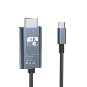 4K Type-C to HDMI Cable, 1 Count Type-C Interface HDMI Cable, Universal Audio & Video Accessories Compatible with Home Theater, HD TV, Game Console & Stream Media Equipment