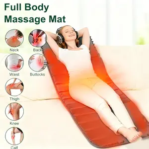 Full body massage pad, electric hot compress, vibration massage cushion, cushion with 10 vibration motors, 3-speed timed function, inflatable headrest, back, neck, waist relaxation