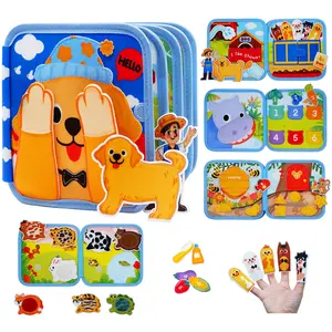 Toddler Busy Book for 1-3, Montessori Felt Busy Book, Preschool Busy Board for 1+ Year Old, Sensory Activity Board, Toddler Airplane Travel Toys, Educational Learning Activity Books, Girl & Boy Birthday Gift