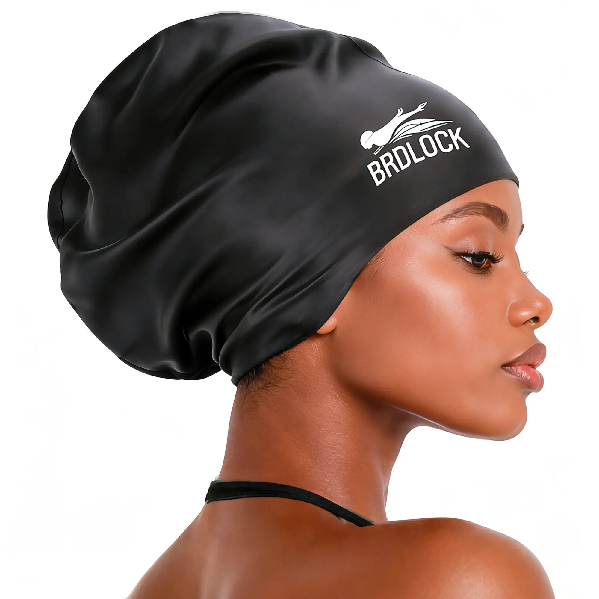 BRDLOCK Dreadlock Bathing Cap for Female Adults, Latex-Free Extra Large Protection for Thick Braided Hair, Locs, and Curls, Swim Swimming Caps, Fits Dreads, Locs, Silicone, Fits Braids, Large Fit Hugs Bulky, Textured Hair