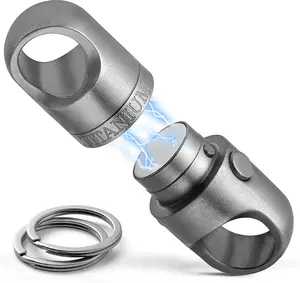 Magnetic Quick Release Keychain, Heavy Duty Anti-Drop Detachable Magnet Connector with 2 Key Rings for Keys & EDC Tools
