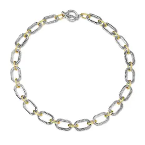 Aprilery Link Chain Set – Bold Two-Tone Necklace and Bracelet for Women