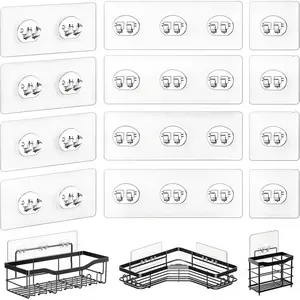 14 Pack Shower  Adhesive Replacement,  Adhesive Hooks for Shower , Shower Shelf Adhesive No Drilling, for Bathroom Storage Shelves and Kitchen Racks & Soap Holder