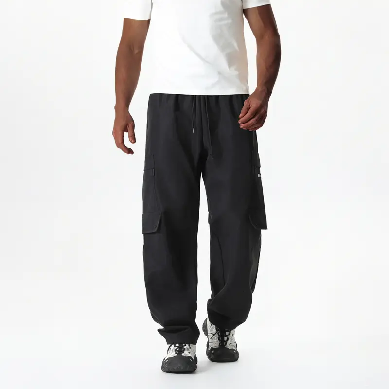 Men’s Relaxed-Fit Casual Olive Cargo Pants - Menswear with Drawstring Waist, Multiple Pockets, Non-Transparent Fabric, Comfy Contemporary Athleisure Bottoms for All-Season Rugged Functionality & Modern Street Style