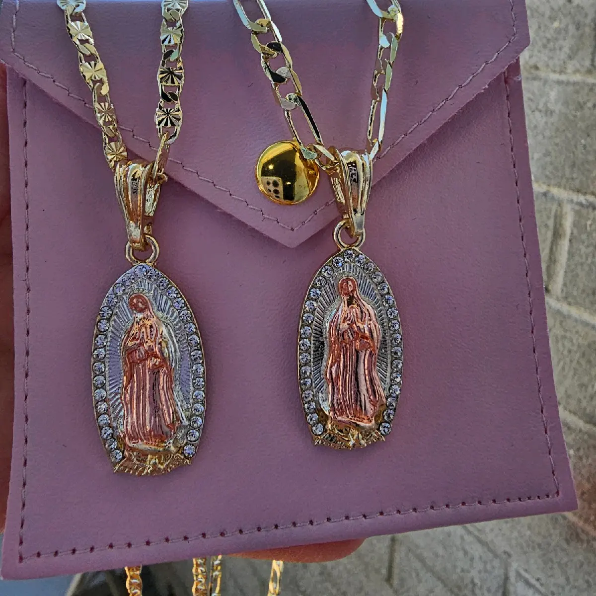 virgencita gold plated necklace