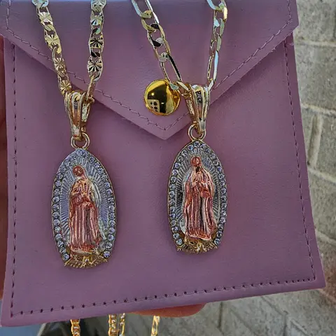 virgencita gold plated necklace