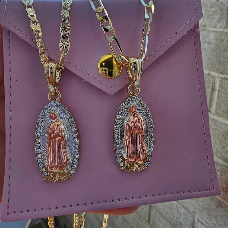 virgencita gold plated necklace