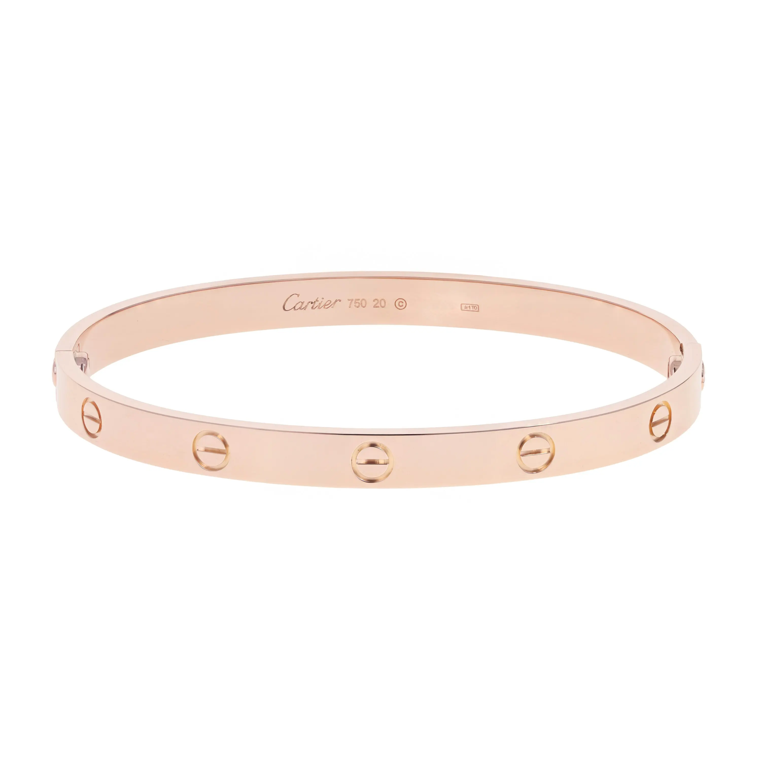 Pre-owned Cartier Love Bangle Bracelet Size 20