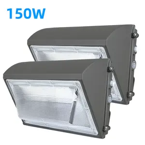 2Pack 150W LED Wall Pack Light Dusk-to-Dawn Photocell, 18000LM 900W HPS/HID Equiv.,5000K Daylight Outdoor Security Lighting,100-277V Wall Pack Lights Outdoor LED for Yard Parking Lot Barn Warehouse