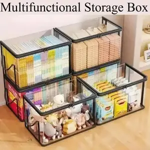 4-Pack Stackable Clear Storage Bins with Lids, Heavy Duty Closet Organizer Boxes for Clothes, Toys & Home Organization