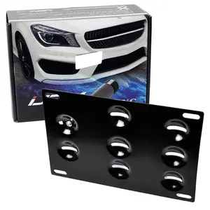 iJDMTOY No Drill Front Bumper Tow Hook License Plate Mounting Bracket Adapter Kit For 2014-up Mercedes CLA-Class GLA-Class