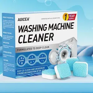Washing Machine Cleaner Descaler 12 Pack - Deep Cleaning Tablets For HE Front Loader & Top Load Washer, Septic Safe Eco-Friendly Deodorizer, Clean Inside Drum And Laundry Tub Seal - 12 Month Supply  Multifunction Strong Deodorization